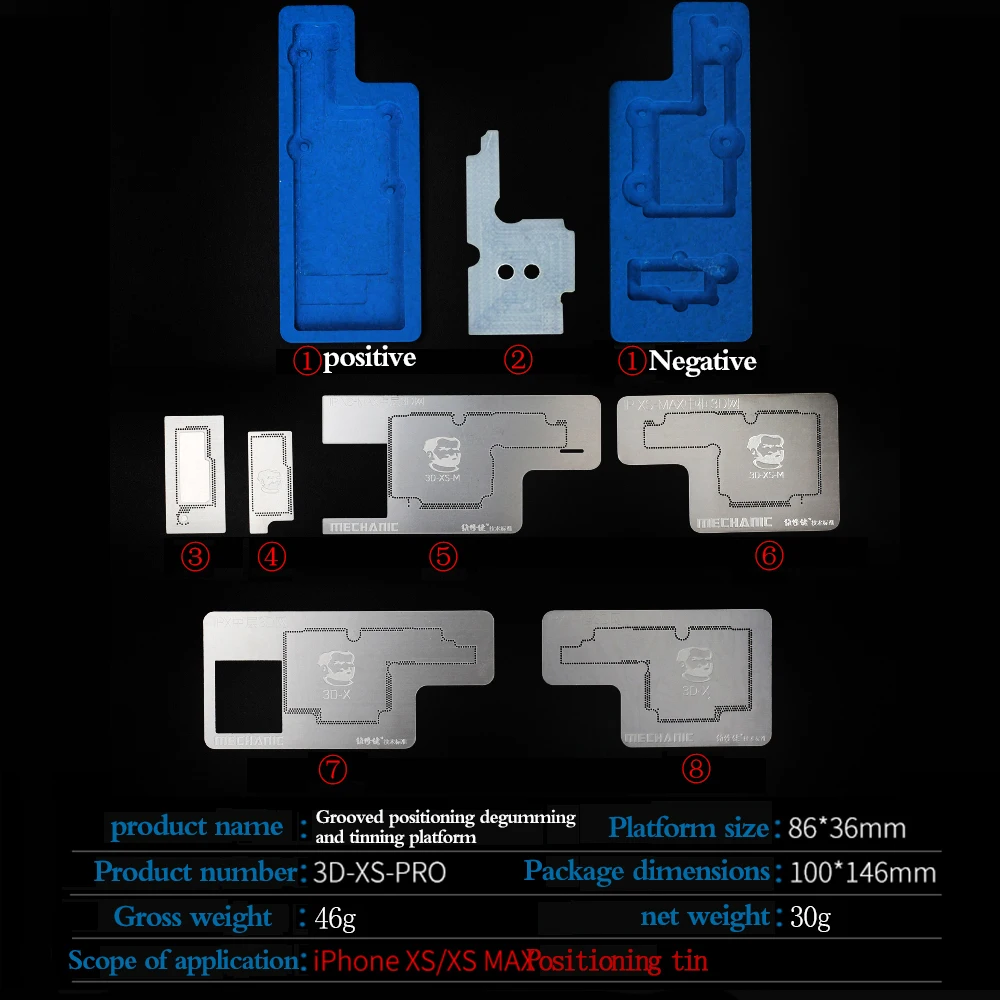 

Mechanic 3D BGA Stencil Solder Template For Iphone X Middle Layer Logic Board Bga Reballing Plate Phone Repair Tools