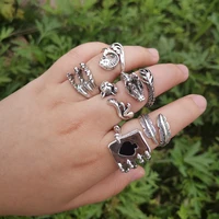 lost lady punk hip hop metal rings for women gothic adjustable exaggerated ring new trendy girl jewelry wholesale dropshipping