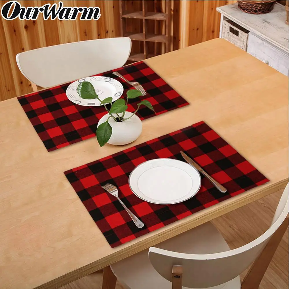 OurWarm 2 шт. новогодние и рождественские украшения стола 28*44 см двухсторонние