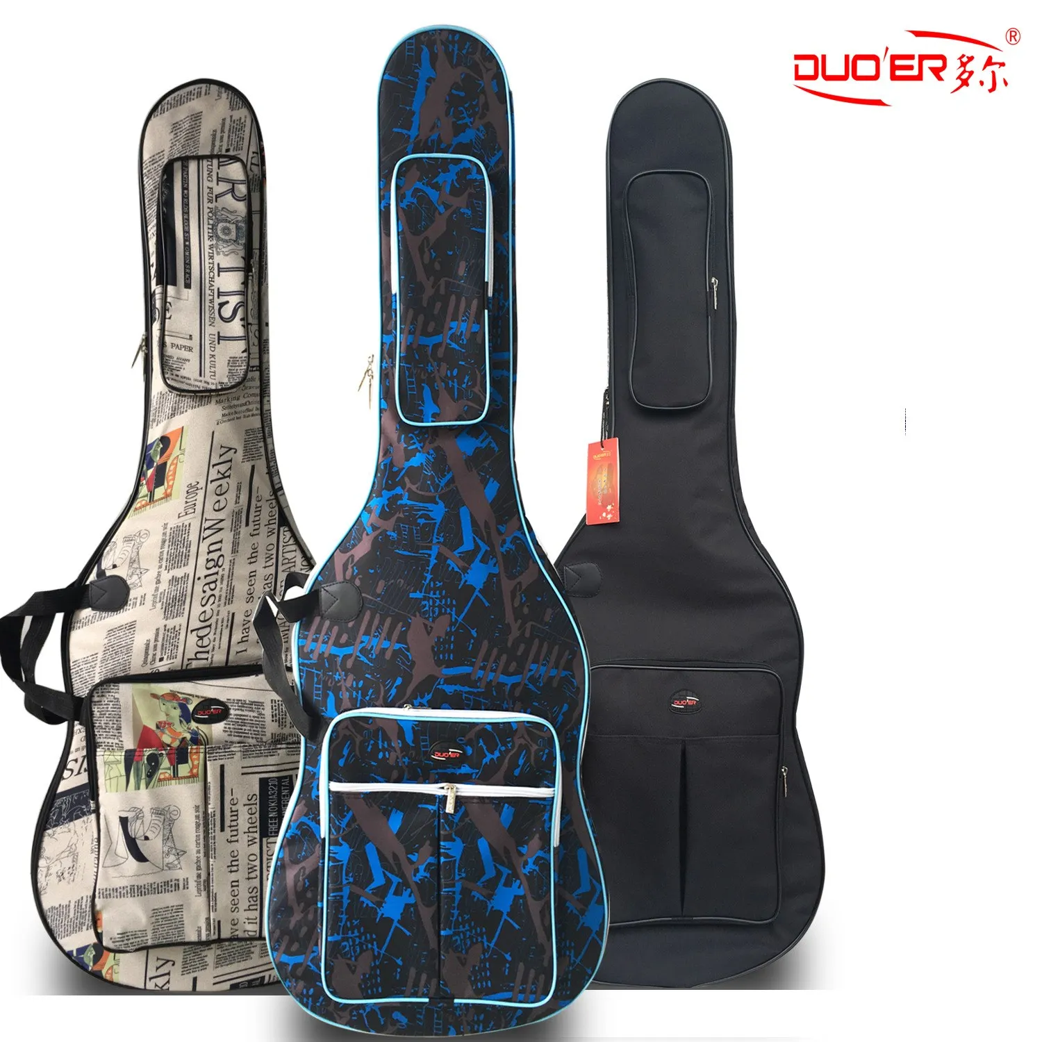 36 39 41 Inch Guitar Bags Waterproof Oxford Bass Case Portable Guitar Backpacks Thicken Pad Rucksack Wearable Solid Bag enlarge