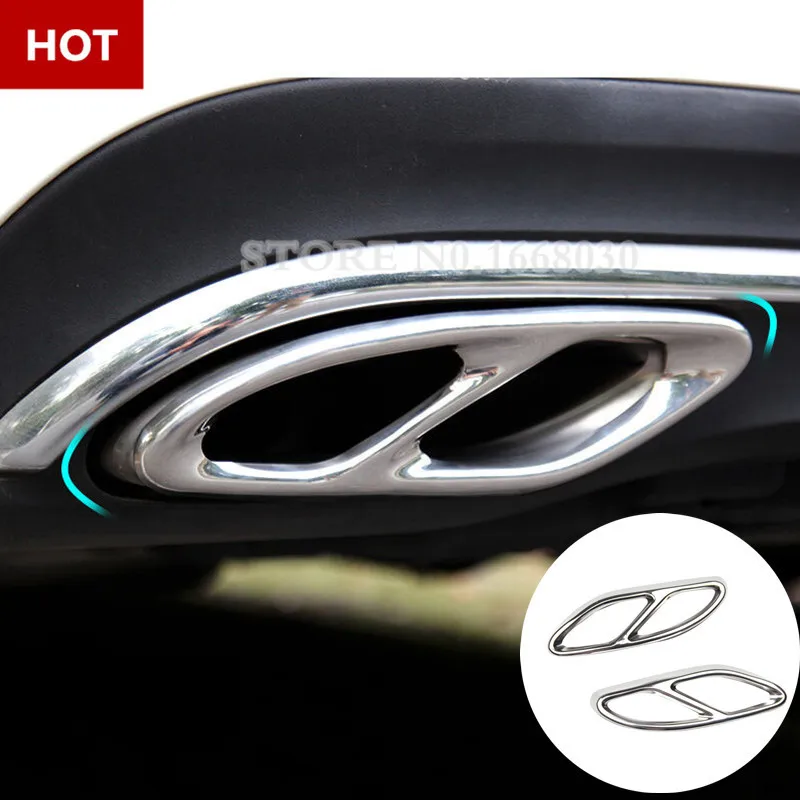 

Rear Exhaust Muffler Tail Pipe Cover 2pcs For Benz B-Class W246 B200 2015-2018 Car accesories interior Car decoration