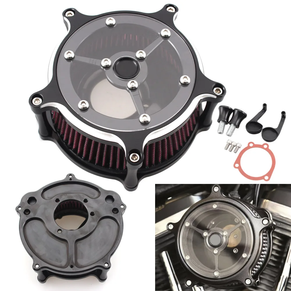Алюминиевый Воздухоочиститель для мотоцикла система фильтрации вдыхания Harley Dyna