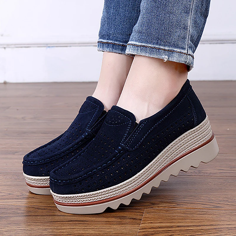 Женская обувь на плоской подошве Кроссовки платформе Слипоны Женские лоферы