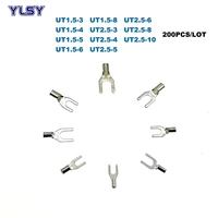 200pcs non insulated fork crimp terminal ut1 52 5 electric spade terminales wire connector cable 1614awg 1 52 5mm2