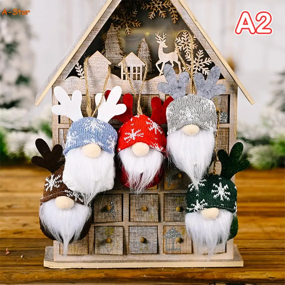 

5Pcs Christmas Tree Hanging Ornaments Plush Faceless Gnome Santa Home Decoration