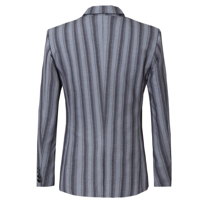 MIAMOOM мужской костюм большого размера Корейская версия серый полосатый из трех