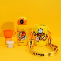 little yellow duck thermos thermos with intelligent display temperature and anti scalding thermoss for children cute cartoon mug