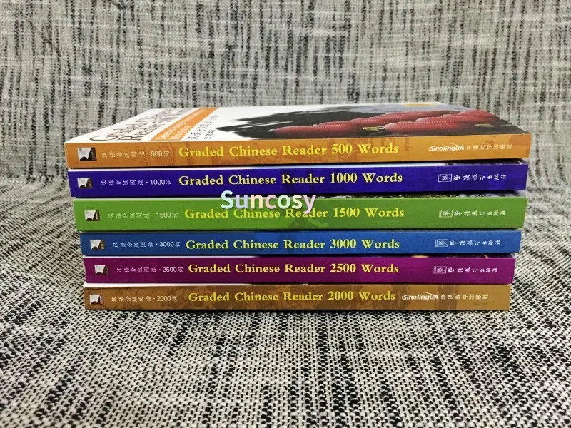 6 книг/набор китайские читатели 500/1000/1500/2000/2500/3000 слов отборные сокращенные
