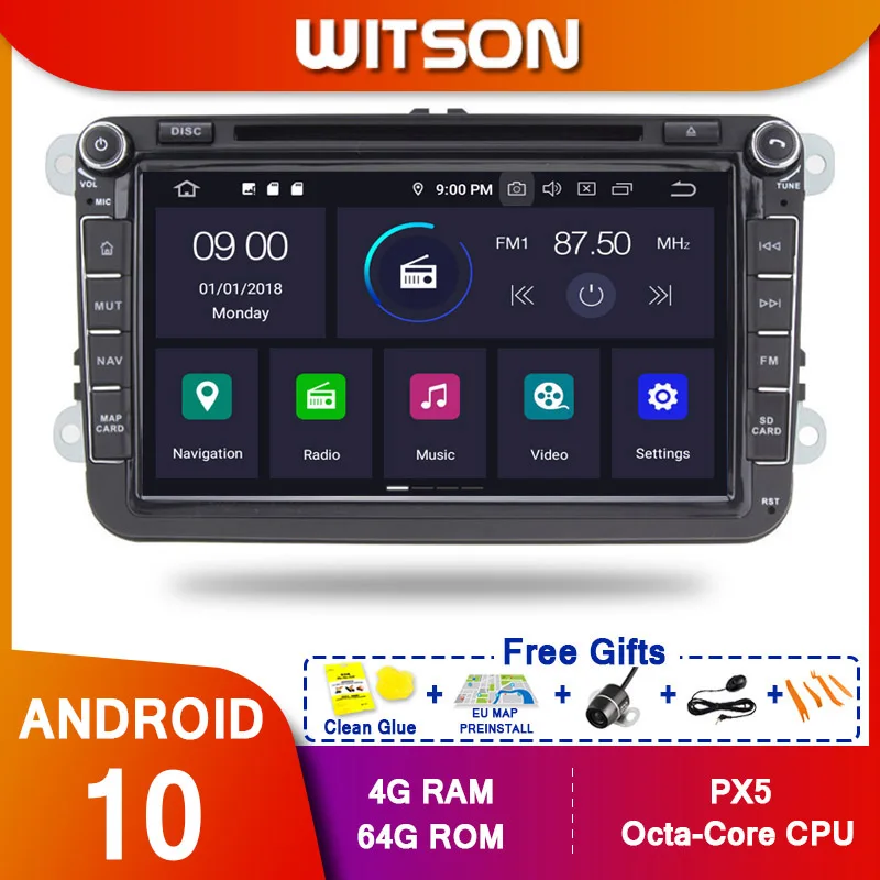 WITSON Android 10 0 Восьмиядерный автомобильный Dvd-плеер GPS для VOLKSWAGEN TIGUAN/PASSAT IPS экран 4 ГБ
