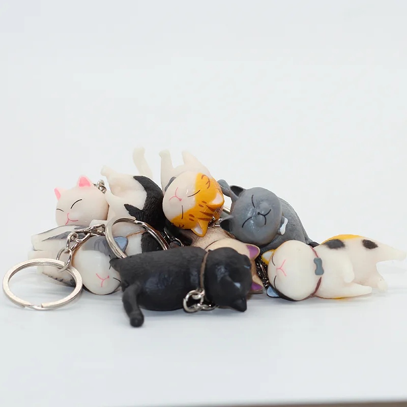 Случайный 1 шт. брелок для ключей с мультяшным котом и куклой украшение сумки