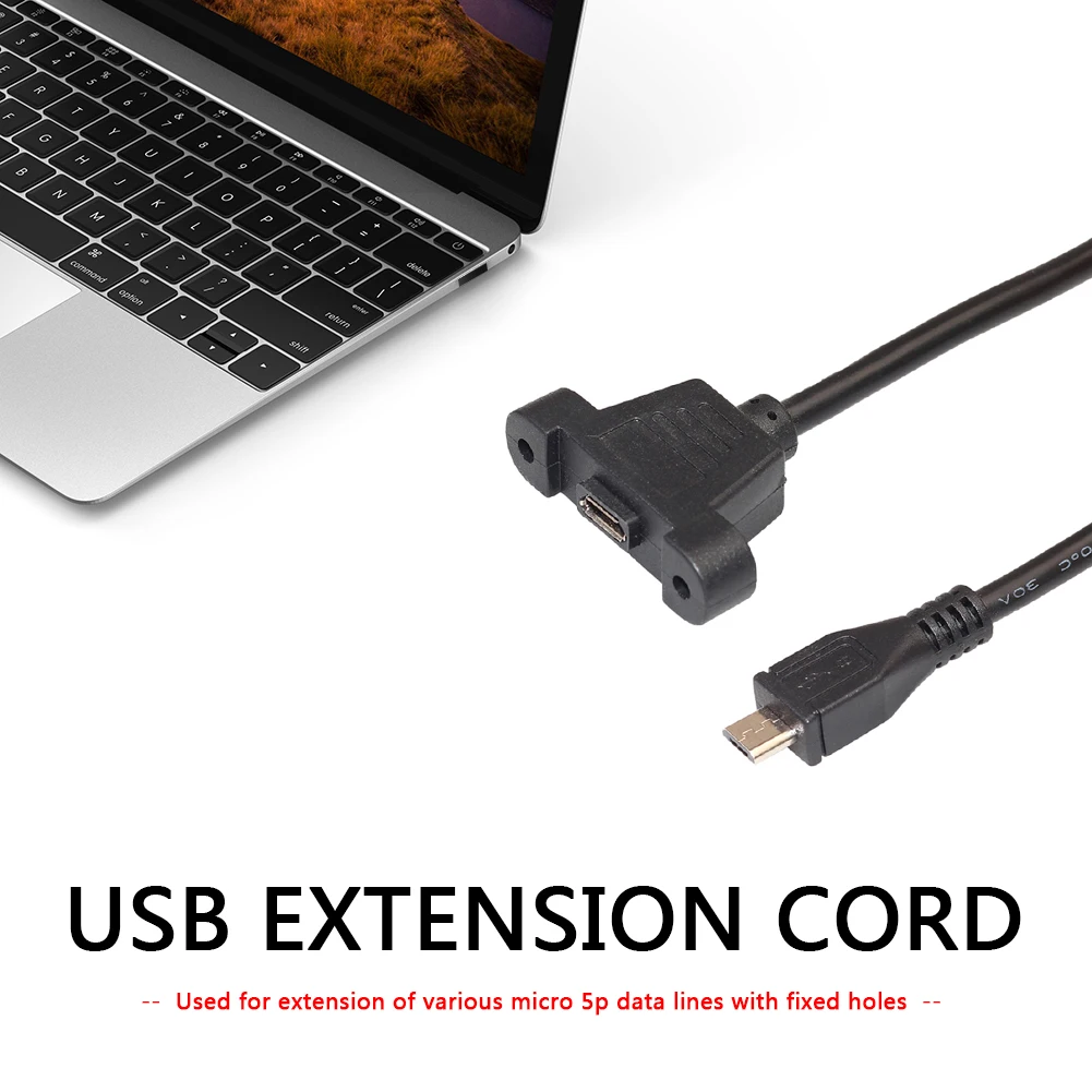 Разъем для крепления на панель Micro USB Удлинительный кабель штекер гнездо 5Pin шнур