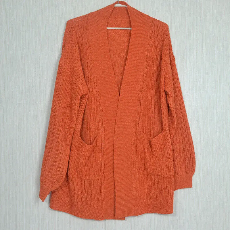 Осень Зима Женская открытая передняя куртка теплый мягкий вязаный кардиган