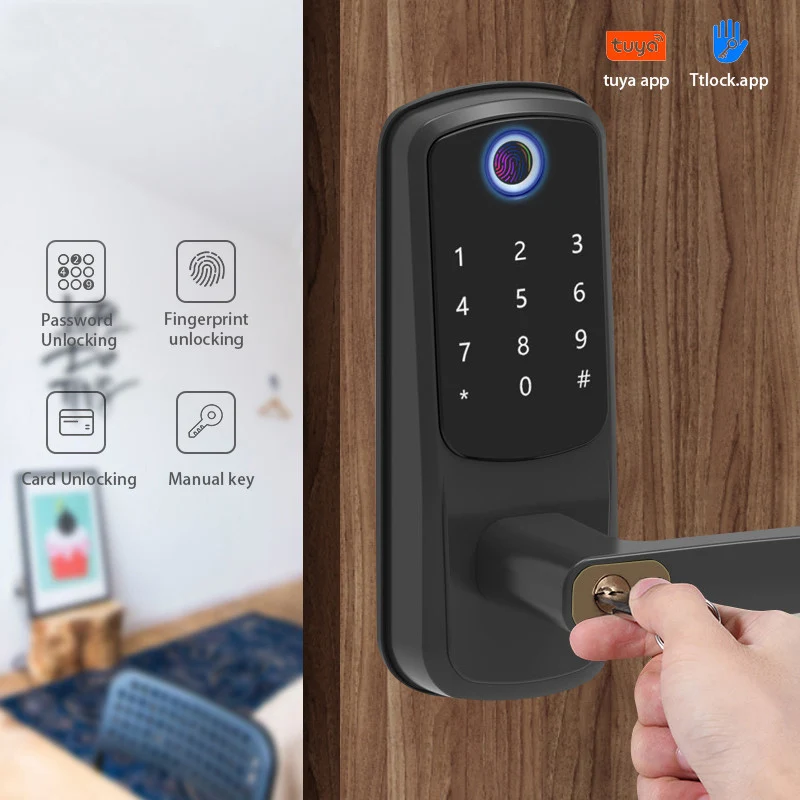 

Умный дверной замок Tuya, Wi-Fi, отпечаток пальца, S6, электронный интеллектуальный биометрический кодовый цифровой дверной замок