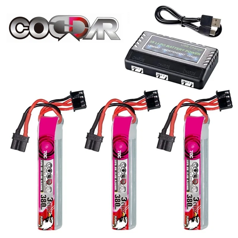

CODDAR 3S HV 11.4V LiPo Battery Charger Set 380mAh 70C/140C With XT30U Plug For RC Helicopter Quadcopter FPV Racing Drone Parts
