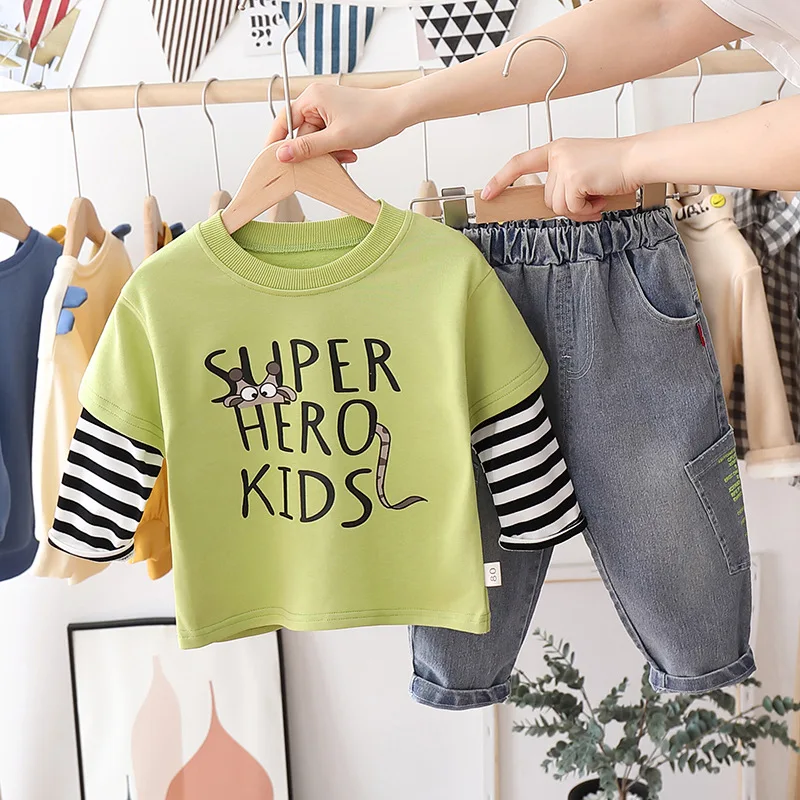 

Spring Autumn Children Cotton Baby Boy Girl Clothes Jacket Pants 2Pcs/sets Outfit Kid Fashion Toddler Casual Clothing Tracksuits