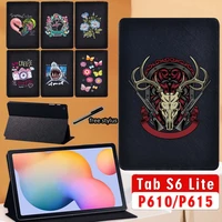 for samsung galaxy tab s6 lite 10 4 inch 2020 p615 sm p610 sm p615 leather tablet stand over case stylus