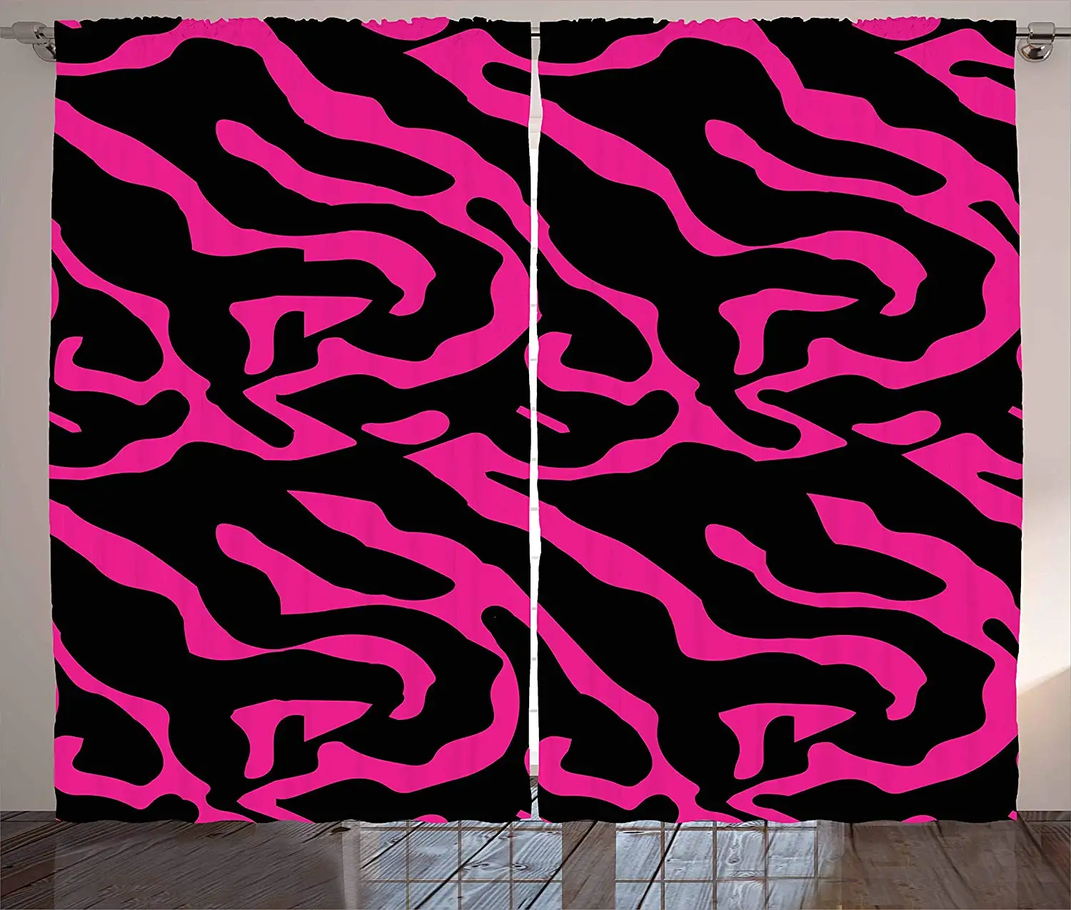 Розовые шторы в полоску зебры Модные Экзотические сафари ярких абстрактных
