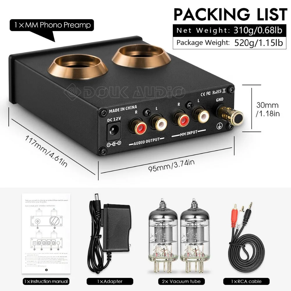 Nobsound мини HiFi мм фонокорректор проигрыватель предусилитель стерео звуковая вакуумная трубка предусилитель
