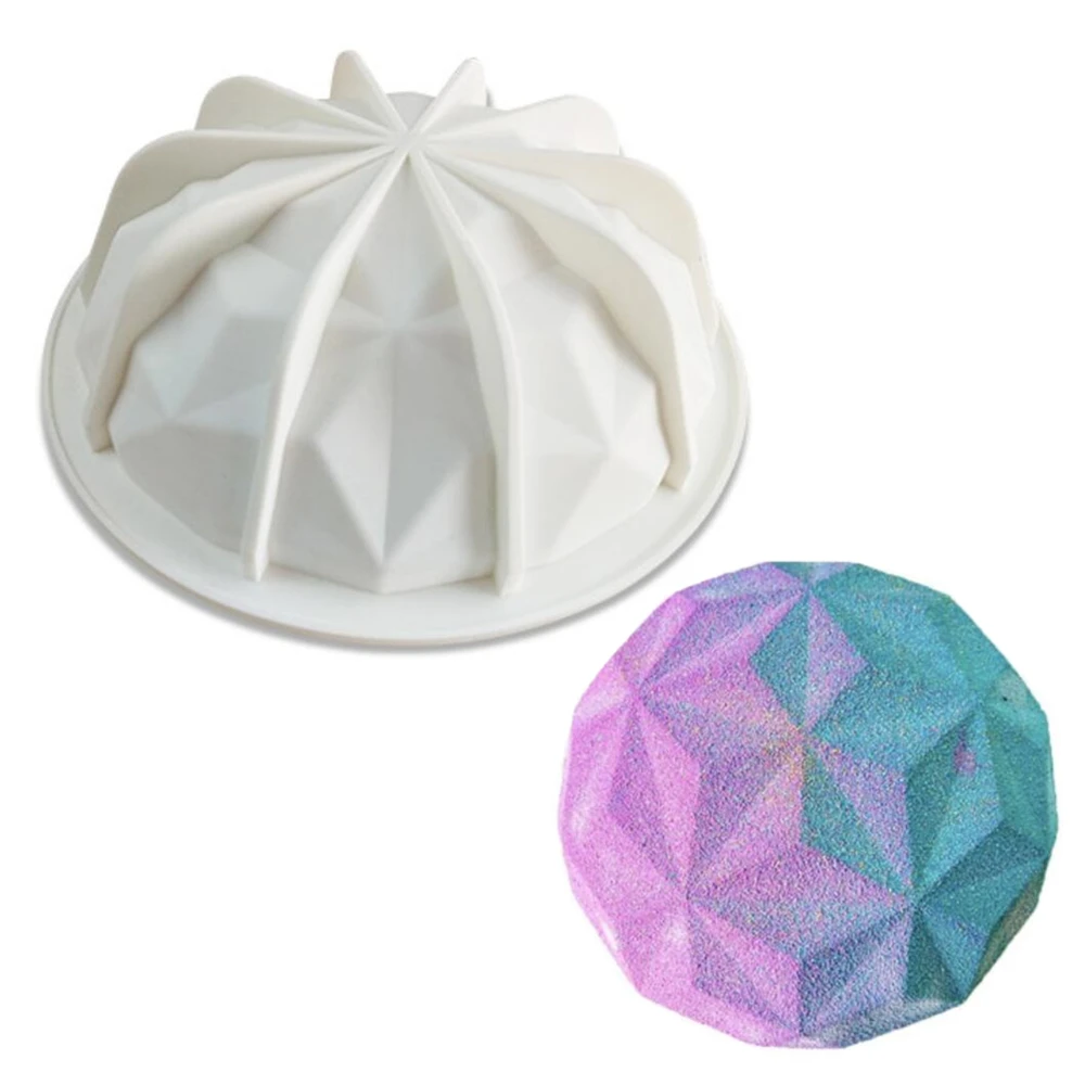 

3D Diamond Mousse Cake Mold Silicone Molds for DIY Baking Dessert Mousse Kitchen Bakeware Tools Art Cake Form Tray Mould