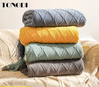 

TONGDI мягкое теплое популярное модное кружевное вязаное шерстяное одеяло с бахромой красивый подарок для девочки всесезонный спальный мешок...