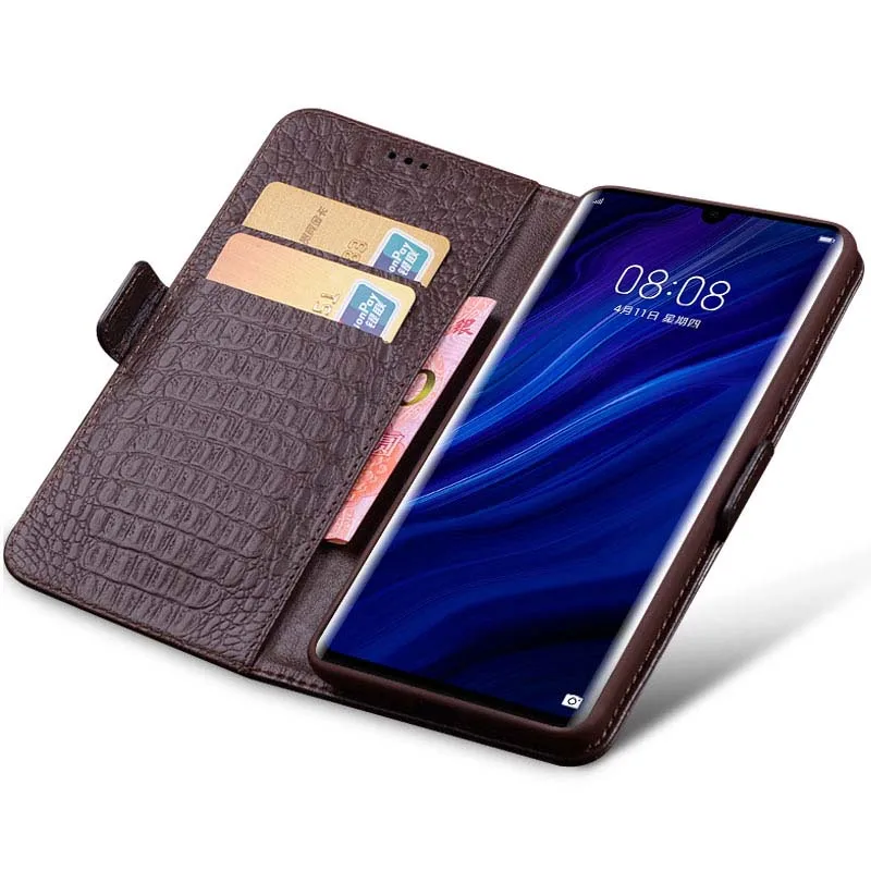 Новые роскошные чехлы для телефонов Huawei P30 из натуральной крокодиловой кожи