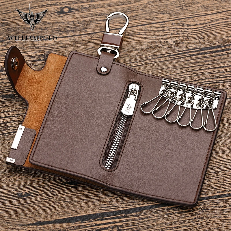 Мужские бумажники для ключей из натуральной кожи Williampolo органайзер ключница