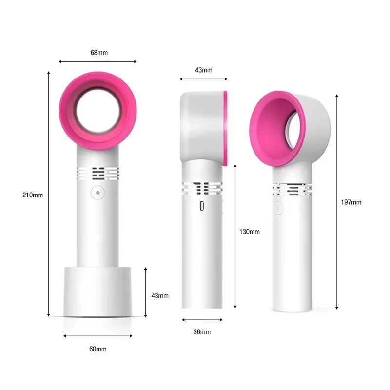 

1PCs Mini fan Ventilator handheld Bladeless Fan Air Cooler USB Rechargeable With LED Ligth Display Portable Outdoor Cooler Fan
