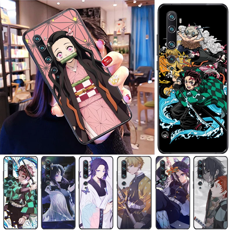 

Demon Slayer Agatsuma Zenitsu Kimetsu No Yaiba Kamado Tanjirou Kamado Nezuko Phone Case For Xiaomi CC9e CC9 Pro Cases Carcasa