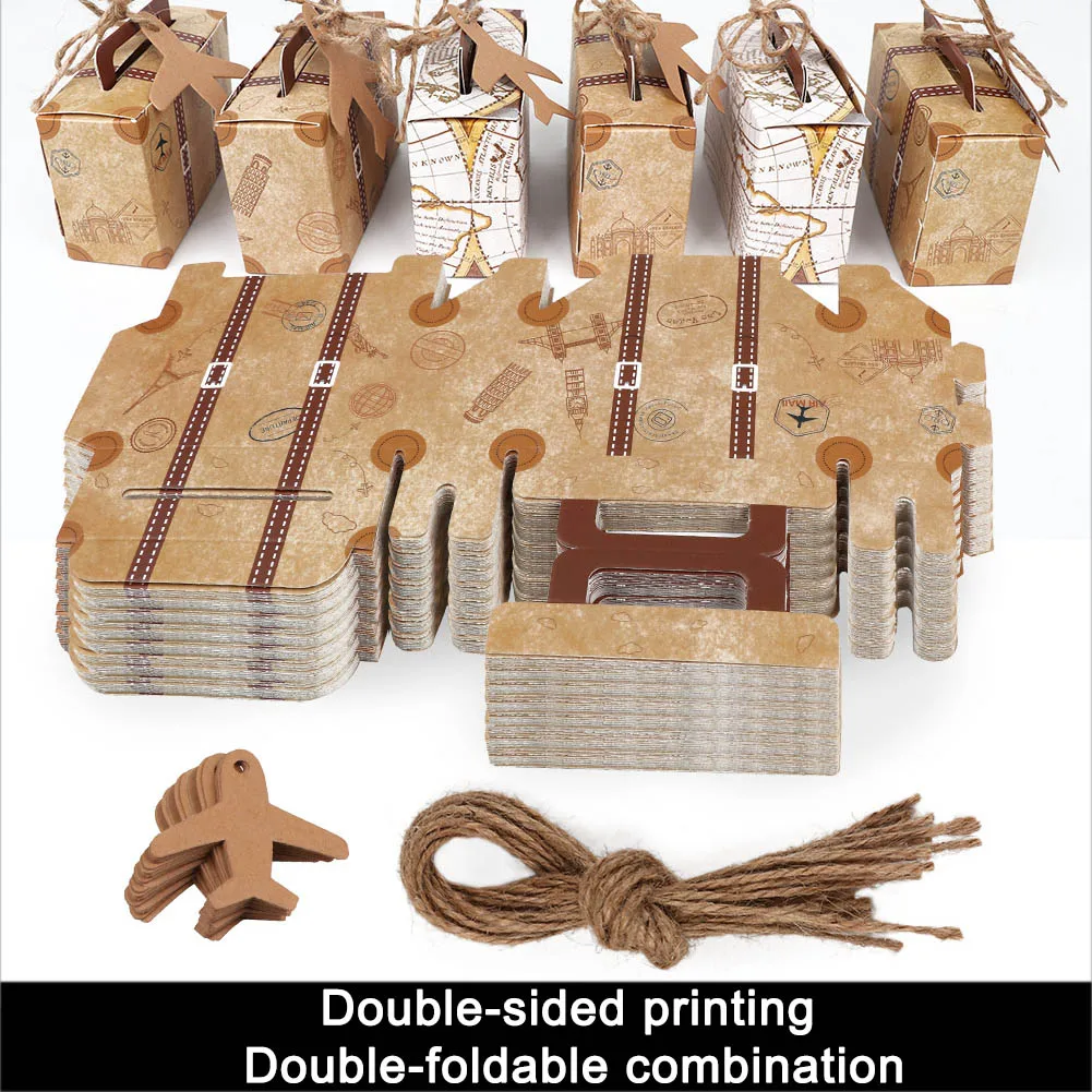 Подарочная коробка для конфет OurWarm из крафт-бумаги мини-чемодан самолёт