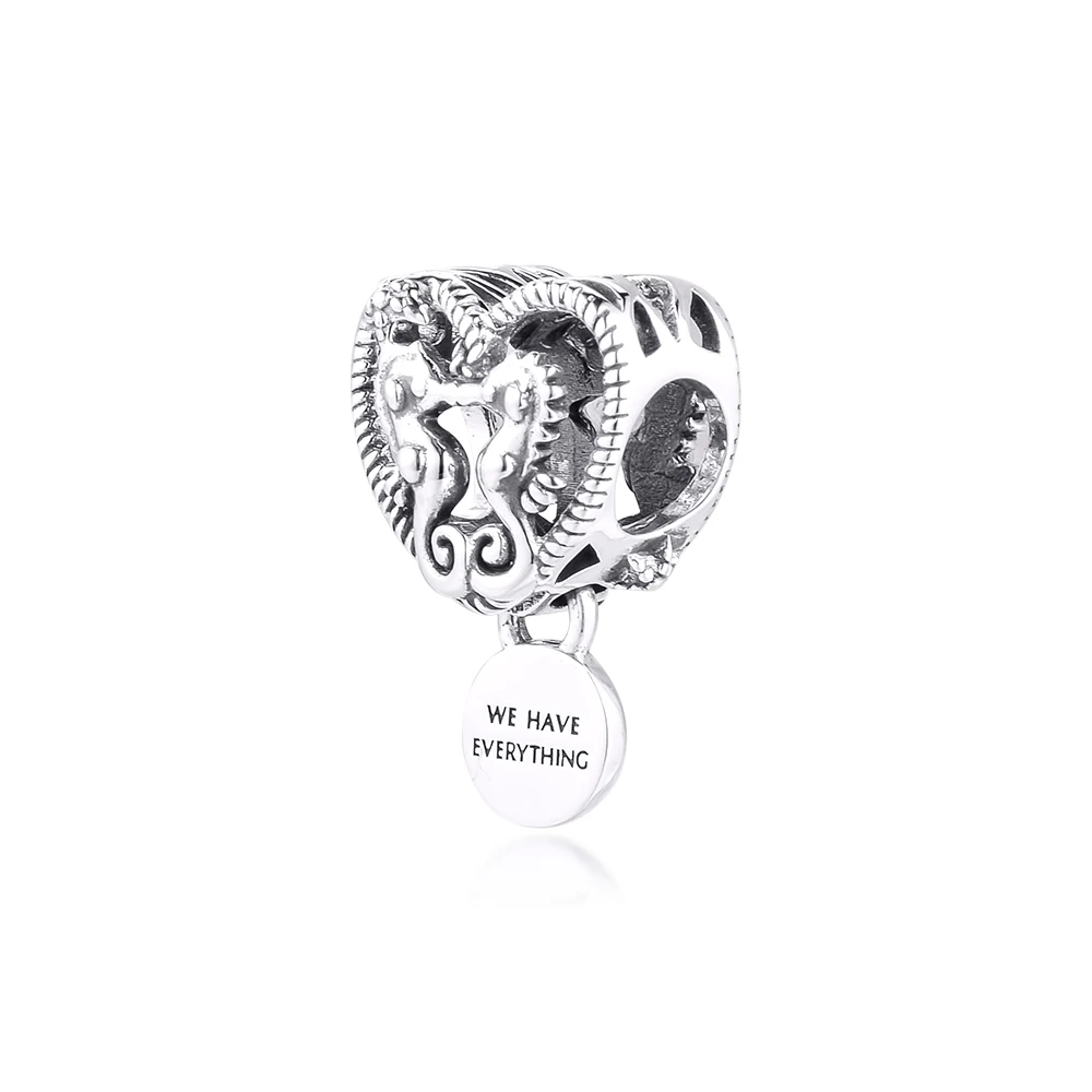 Openwork Seahorses Heart Charms 925 Sterling Silver Beads Fits Original Pandora Bracelet Women DIY Jewelry Making Kralen | Украшения и