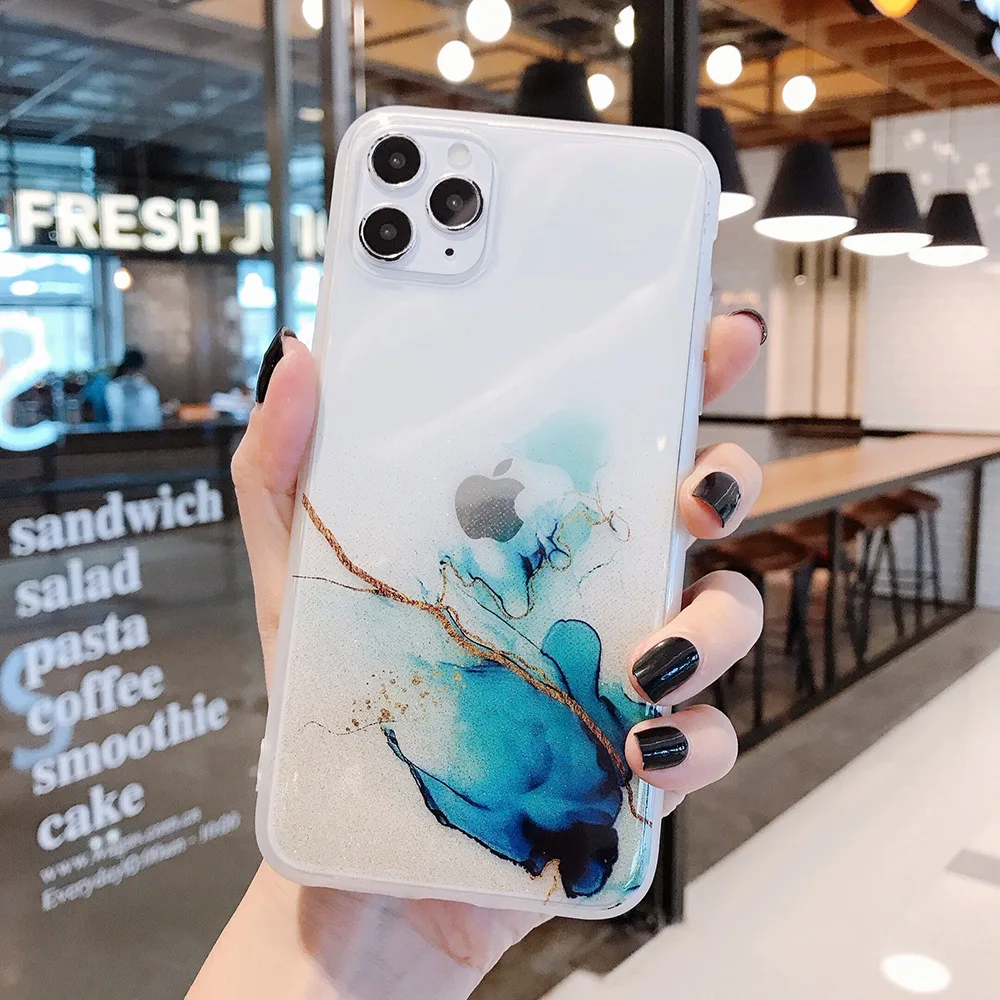 

phone caseGilt illusion gradient transparentWatercolor Painting For iPhone 12 Pro 11 Pro Max Shockproof Soft TPU Back cover