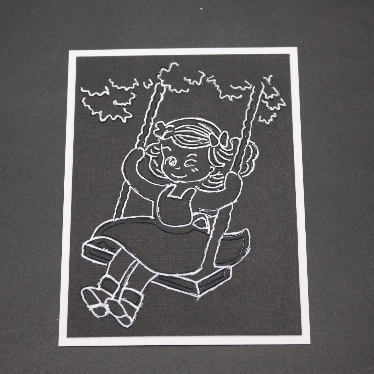 Форма для резки милой маленькой девочки форма тиснения карты скрапбукинга