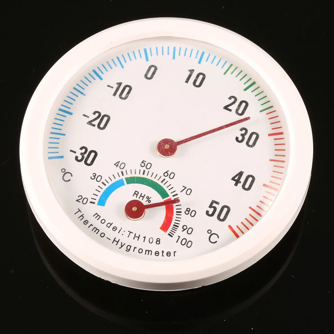 1 шт. мини термометр круглой формы с часами для помещения и улицы гигрометр