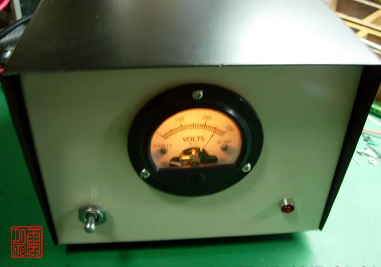 

Voltage Meter Round Black Pointer Type Head Yellow Backlight Retro Dial Design AC300V Voltmeter