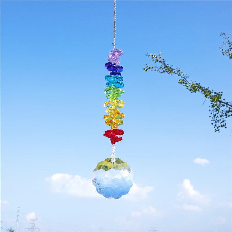 

H & D Хрустальная Мандала капля Призма Ловец Солнца чакра Бусины Декор Радуга производитель окна подвесное украшение подвеска домашний деко...