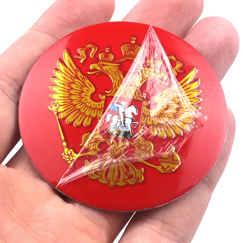 4 шт. 56 мм 3D герб России Национальная эмблема наклейки на рулевое колесо