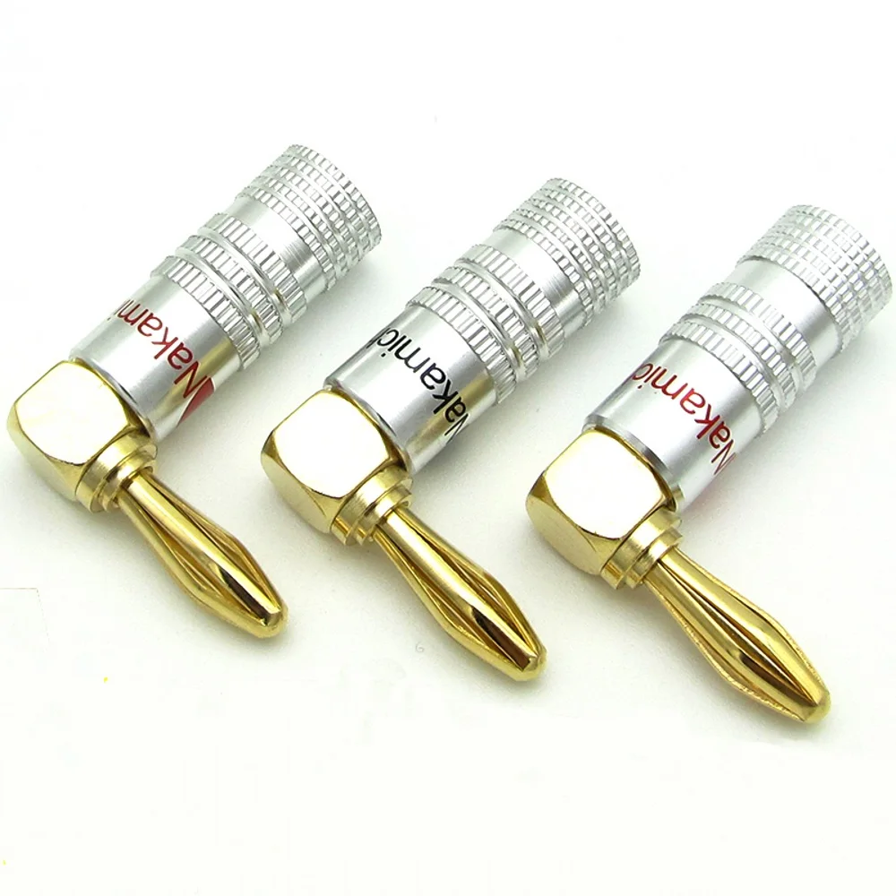 Новый 4 шт. позолоченный Позолоченный разъем типа банан мм медный OFC аудио