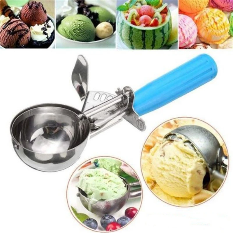 

Stainless Steel Spoon Kitchen Ice Cream Mashed Potatoes Watermelon Jelly Cookies Spring Handle Scoop Kitchen Accessories