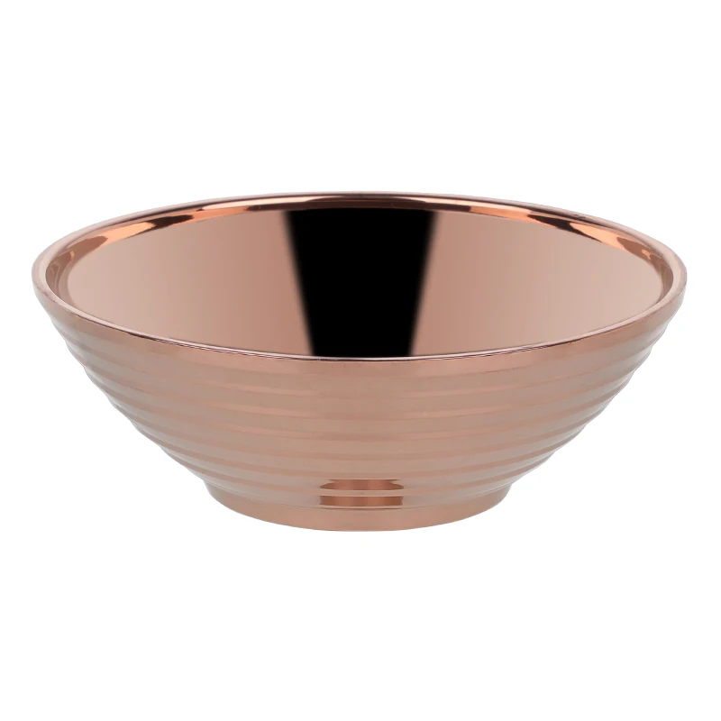 rose gold Теплоизоляция японский, из нержавеющей стали для лапши рамэн быстрого приготовления чаша большая рисовая чаша для супа, салата для ресторана кухонная посуда - Цвет: rose gold