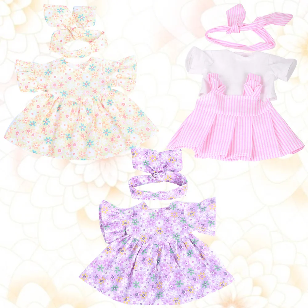 

3pcs 30cm Exquisite Doll Clothes Simulation Doll Clothes Funny Dressing Game Clothes for Children Girls (Purple, Pink, Yellow Ea