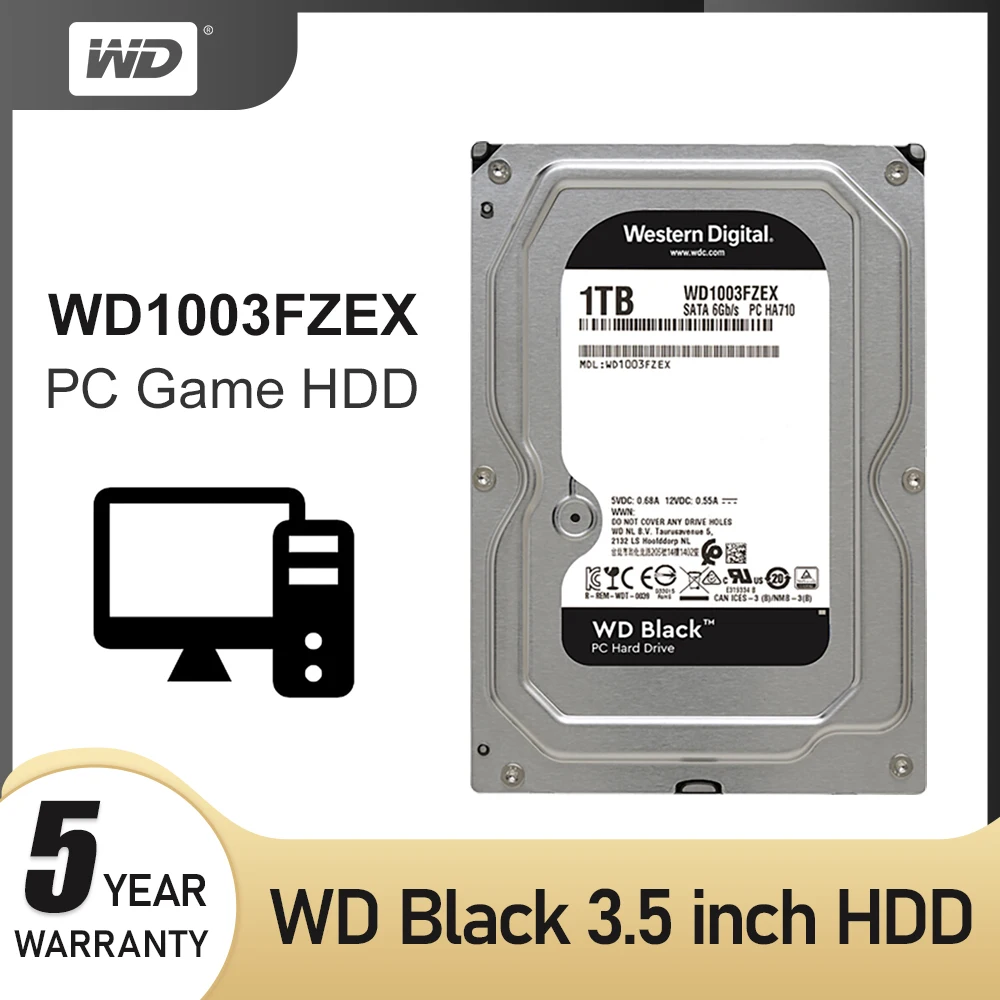Жесткий диск WD Original черный 1 ТБ 3 5 дюйма HDD производительность для настольного