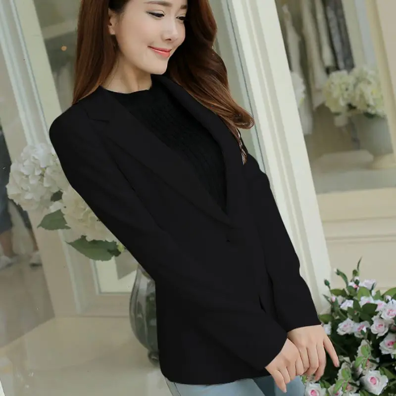 Мягкий весенне-осенний костюм женские блейзеры и куртки Blaser офисные розовые Femma