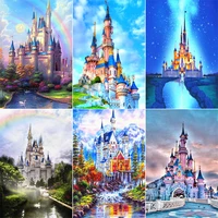 5d diy diamond painting kits castle landscape full round with ab drill diamond mosaic home decoration unique gifts explosion art