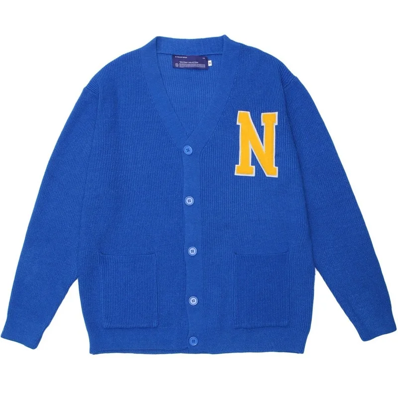 

Ins Cardigan Men's Sweaters Autumn Winter Fashion Unisex Outerwear Baseball Style Streetwear Hipster Harajuku Knitwear Sweater