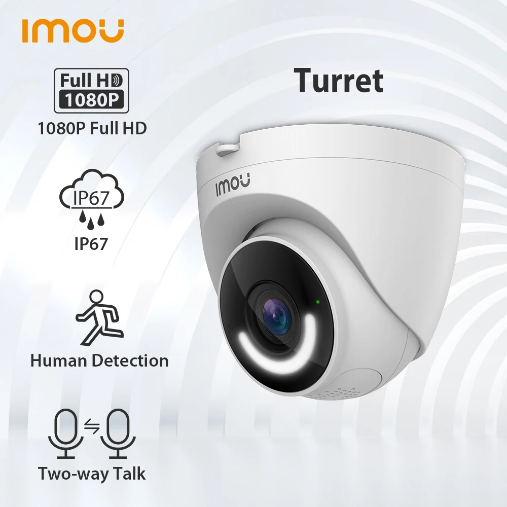 

Dahua Imou Smart Security Camera Turret 1080P Night Vision Active Deterrence Human Detection Two-way Talk Weatherproof IP Camera