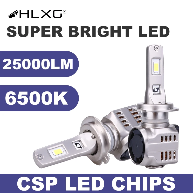 

9005 9006 Canbus H7 светодиод h4 CSP 6500 к HB3 HB4 светодиодных фар для авто лампы головной светильник 25000LM 12V Turbo H8 H9 H11 H16JP luces автомобиля светильник HLXG