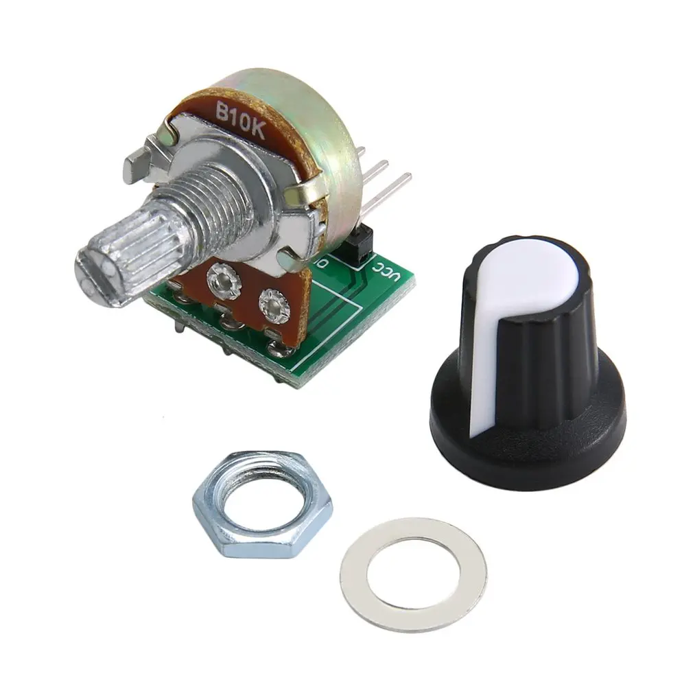 

10K Ohm Potentiometer Module Resistor Module 3 Pin Linear Taper Rotary Potentiometer Module for Arduino with Cap