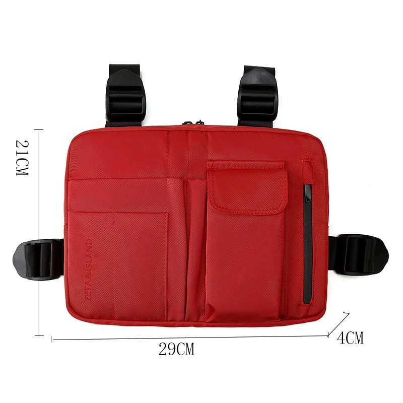 Жесткая нагрудная сумка в стиле хип хоп тактическая уличная с маленьким красным