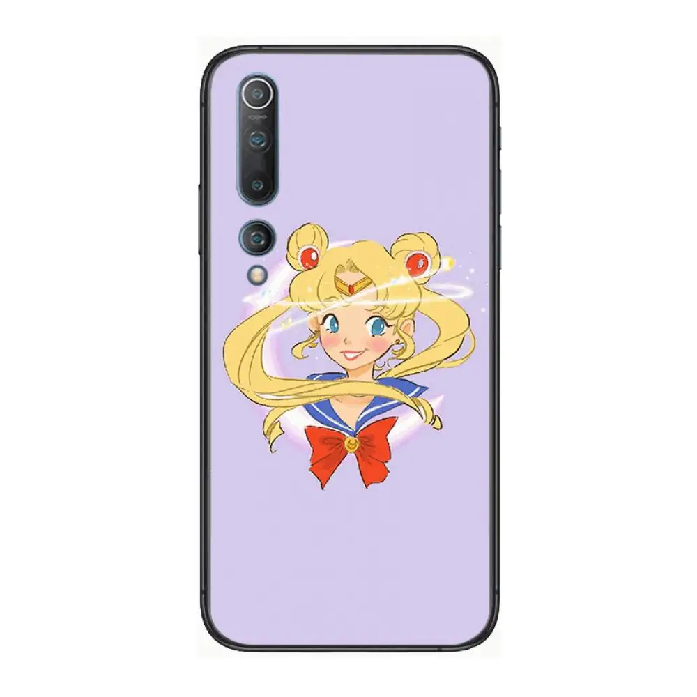 

Japanese Anime Sailor Moon Phone Case For xiaomi mi11 5g 10 liti Ultra 9Pro SE 3 8 Note Anime Black Cover Silicone Back Pretty
