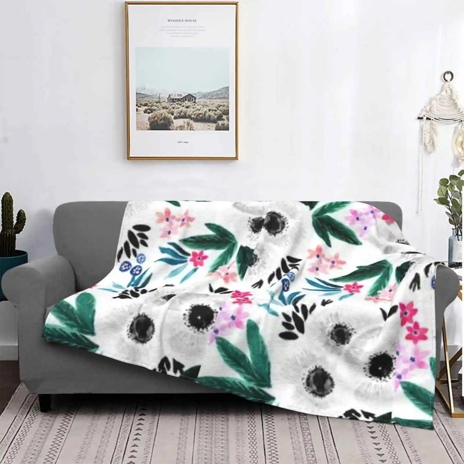 

Flower With Swap Design Shaggy Throw Soft Blanket Sofa/Bed/Travel Love Gifts Sea Summers Sunsets Sky Season Collection Cool